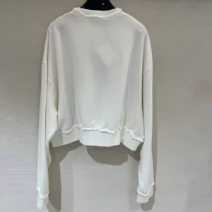 Miu Miu Women Logo-Embroidered Cotton Sweatshirt-White