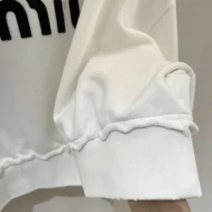 Miu Miu Women Logo-Embroidered Cotton Sweatshirt-White
