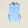 Miu Miu Women Poplin Shirt-Blue MK202419SEF0076