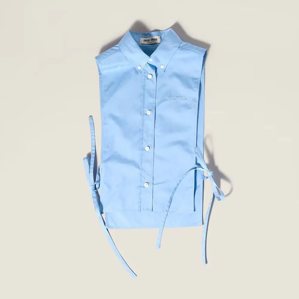 Miu Miu Women Poplin Shirt-Blue MK202419SEF0076 1 Miu Miu Women Poplin Shirt-Blue MK202419SEF0076