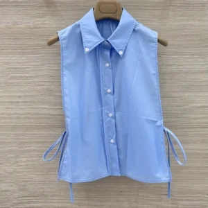 Miu Miu Women Poplin Shirt-Blue MK202419SEF0076