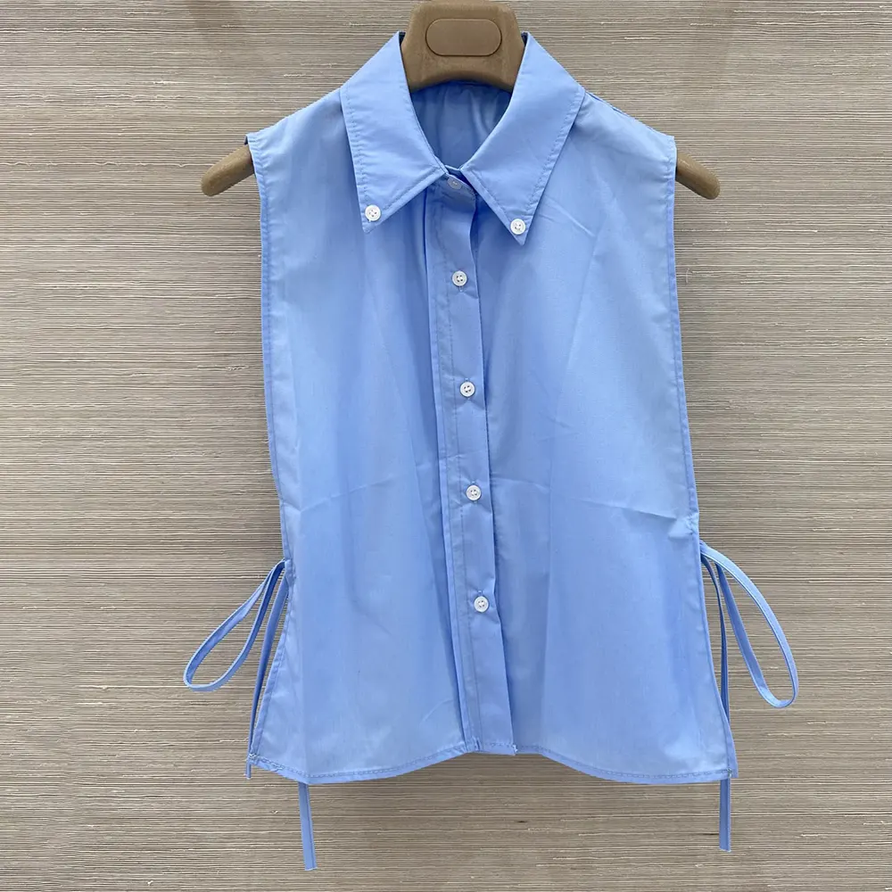 Miu Miu Women Poplin Shirt-Blue MK202419SEF0076 2 Miu Miu Women Poplin Shirt-Blue MK202419SEF0076