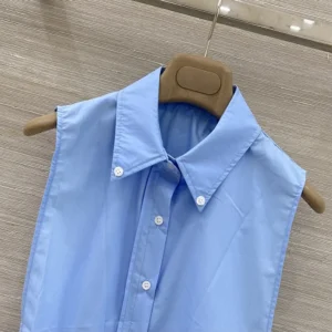 Miu Miu Women Poplin Shirt-Blue MK202419SEF0076