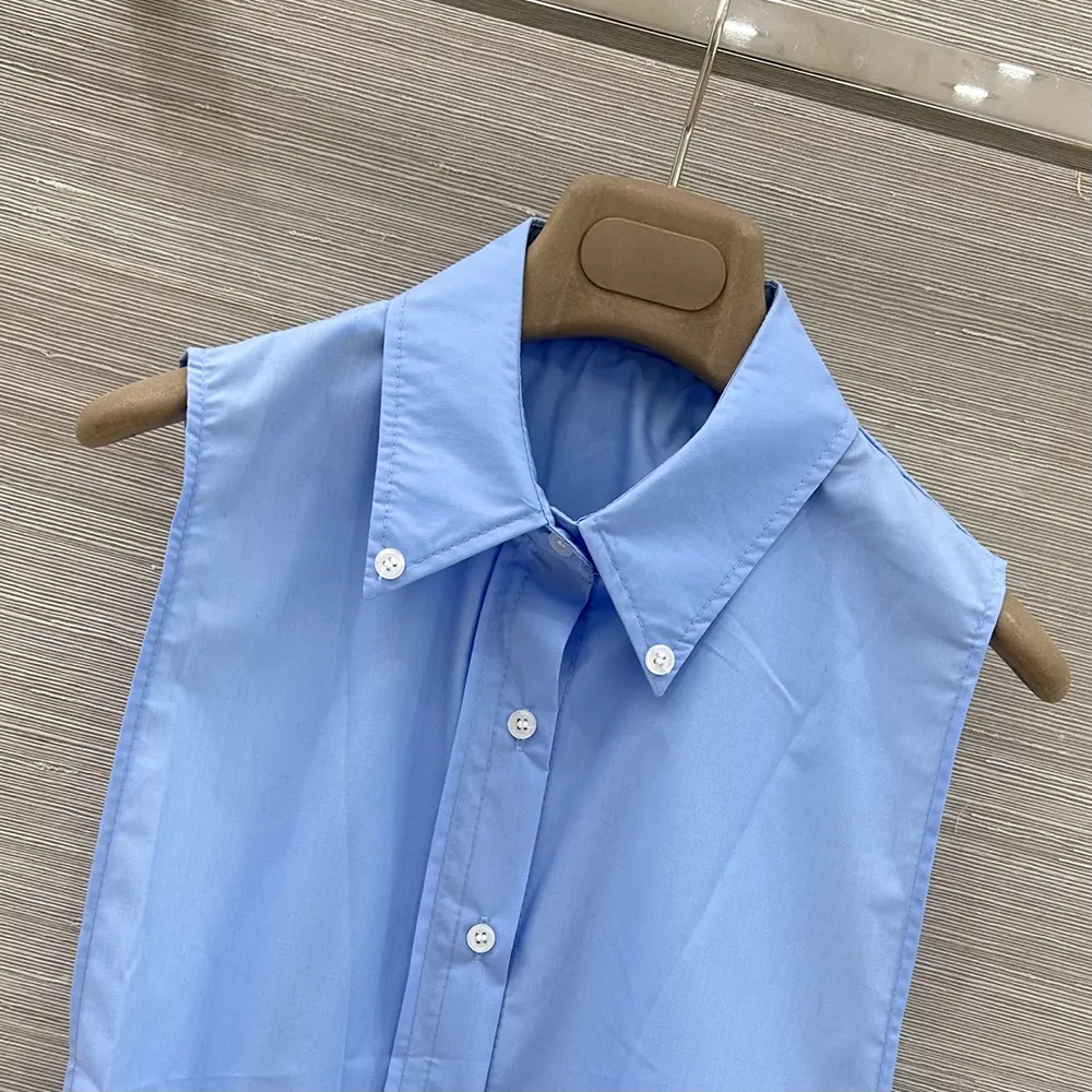 Miu Miu Women Poplin Shirt-Blue MK202419SEF0076 4 Miu Miu Women Poplin Shirt-Blue MK202419SEF0076