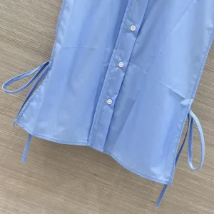 Miu Miu Women Poplin Shirt-Blue MK202419SEF0076