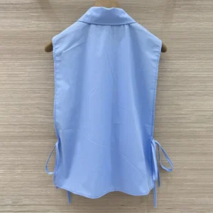 Miu Miu Women Poplin Shirt-Blue MK202419SEF0076