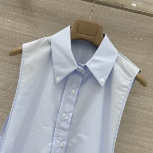 Miu Miu Women Poplin Shirt-Light Blue MK202419SEF0013