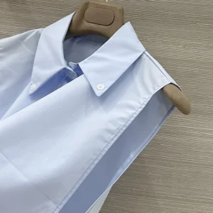 Miu Miu Women Poplin Shirt-Light Blue MK202419SEF0013