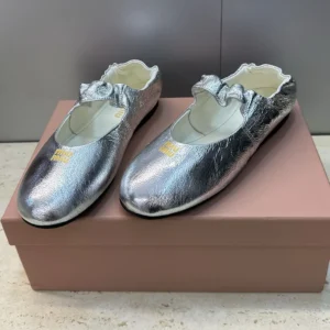 Miu Miu Women Ruches Mordoré Nappa Leather Ballerinas 5F340E