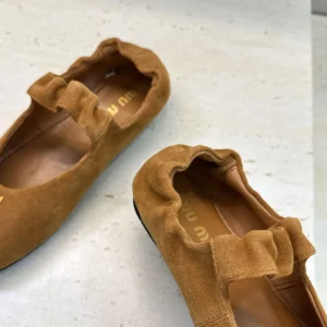 Miu Miu Women Ruches Suede Ballerinas 5F340E008F0393