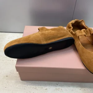 Miu Miu Women Ruches Suede Ballerinas 5F340E008F0393