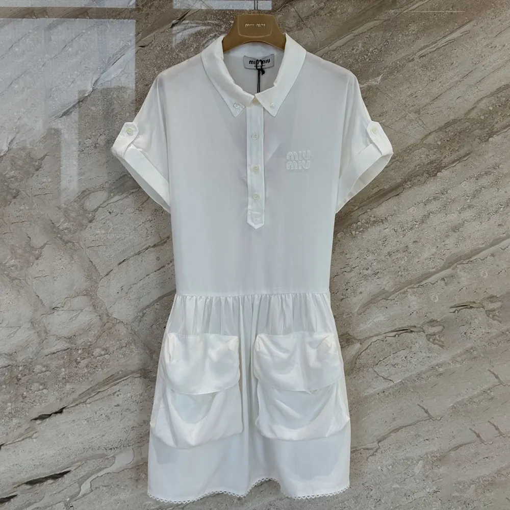 Miu Miu Women Slubbed Poplin Dress MF6142163MF0009