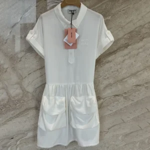 Miu Miu Women Slubbed Poplin Dress MF6142163MF0009