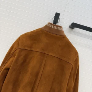 Miu Miu Women Suede Blouson Jacket-Brown MPV996104RF0401