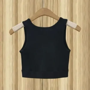 Miu Miu Women Viscose Top with Intarsia Logo-Black