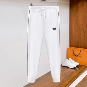 Prada Men Sweatpants with Re-Nylon Details-White
