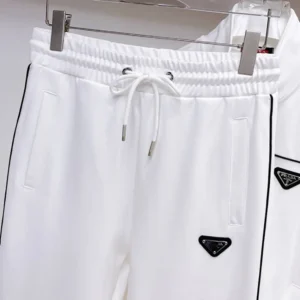 Prada Men Sweatpants with Re-Nylon Details-White