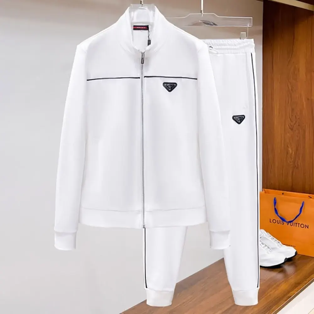 Prada Men Sweatshirt with Re-Nylon Details-White