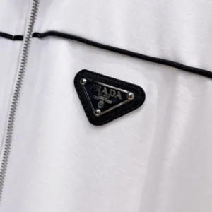 Prada Men Sweatshirt with Re-Nylon Details-White