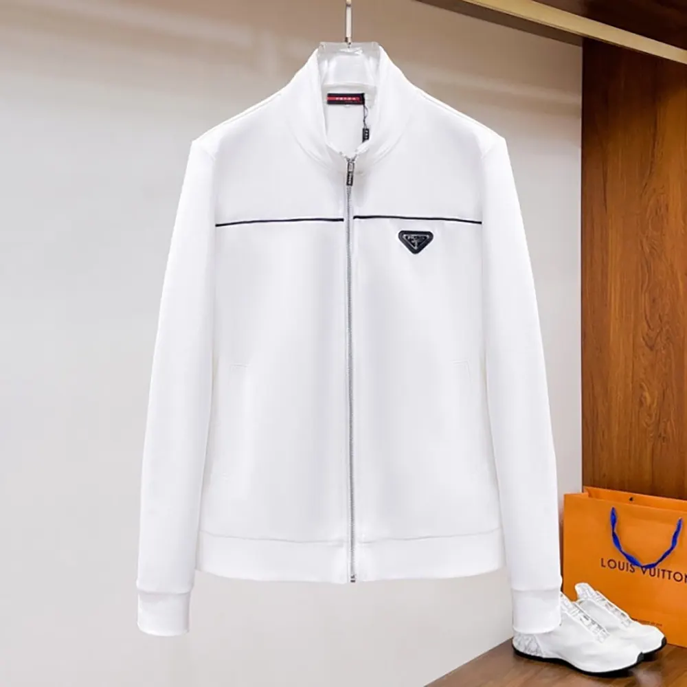Prada Men Sweatshirt with Re-Nylon Details-White
