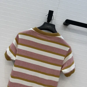 Prada Women Bayadere Stripe Jersey T-Shirt 3966219ATF05AD