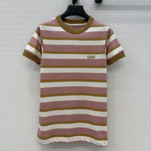 Prada Women Bayadere Stripe Jersey T-Shirt 3966219ATF05AD