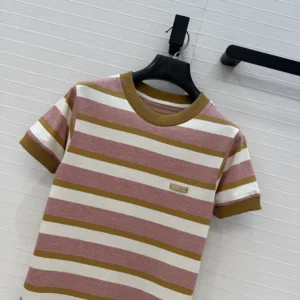 Prada Women Bayadere Stripe Jersey T-Shirt 3966219ATF05AD