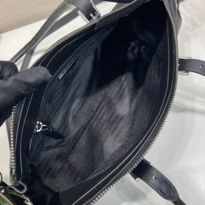 Prada Women Bonnie Medium Antiqued Leather Tote Bag-Black 1BG6282HF2