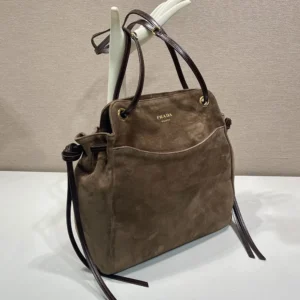 Prada Women Carry Medium Suede Tote Bag 1BG6412G6D