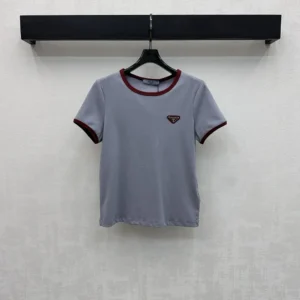 Prada Women Cotton T-Shirt-Light Blue 3965819A6F0OBD