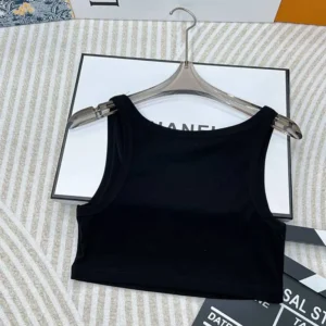 Prada Women Jersey Cropped Top-Black 39546C10Z0