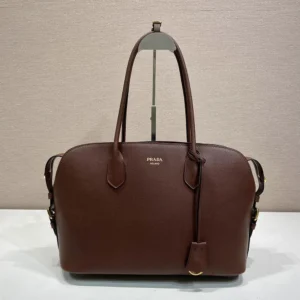 Prada Women Large Leather Tote Bag-Dark Brown 1BG6002HFQ
