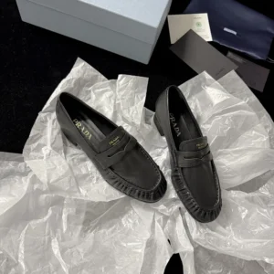 Prada Women Leather Loafers-Black 1D175O007F0002