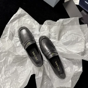 Prada Women Leather Loafers-Black 1D175O007F0002