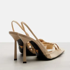 Prada Women Mesh Fabric Slingback Pumps-Sandy 1I308O77T