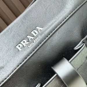 Prada Women Route Large Leather Tote Bag-Black 1BG644