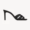 Saint Laurent YSL Women Tribute Mules in Smooth Leather-Black 650986DW