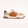 Valentino Unisex Sparry Trainer in Split Leather and Nappa-Brown 8Y2S0M78ZZM