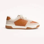 Valentino Unisex Sparry Trainer in Split Leather and Nappa-Brown 8Y2S0M78ZZM