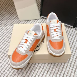 Valentino Unisex Sparry Trainer in Split Leather and Nappa-Brown 8Y2S0M78ZZM