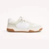 Valentino Unisex Sparry Trainer in Split Leather and Nappa-White 8Y2S0M78ZZM