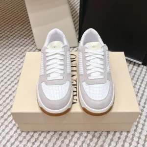 Valentino Unisex Sparry Trainer in Split Leather and Nappa-White 8Y2S0M78ZZM