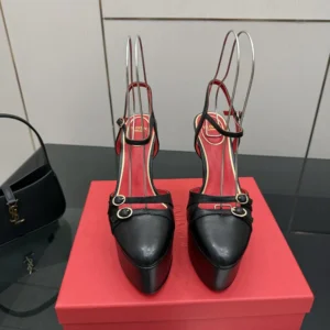 Valentino Women Crasher Platform Pumps in Kidskin 145MM-Black