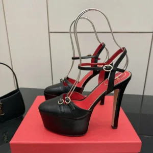 Valentino Women Crasher Platform Pumps in Kidskin 145MM-Black