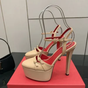 Valentino Women Crasher Platform Pumps in Kidskin 145MM-Pink