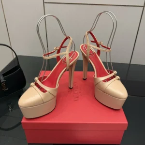 Valentino Women Crasher Platform Pumps in Kidskin 145MM-Pink