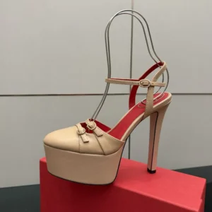 Valentino Women Crasher Platform Pumps in Kidskin 145MM-Pink