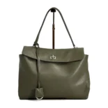 Balenciaga Women Rodeo Handbag Large In Black Smooth Calfskin, Aged-Silver Hardware