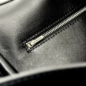 Balenciaga Women Rodeo Handbag Large In Black Smooth Calfskin Aged-Silver Hardware