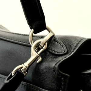 Balenciaga Women Rodeo Handbag Large In Black Smooth Calfskin Aged-Silver Hardware